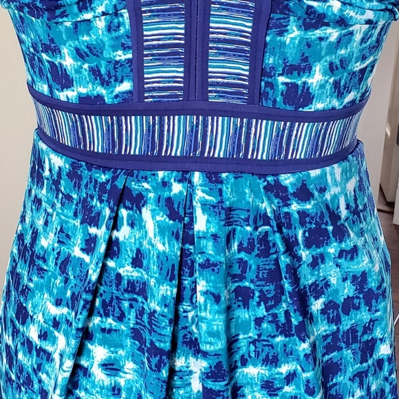 BCBG size XS blue watercolor dress - Picture 8 of 8